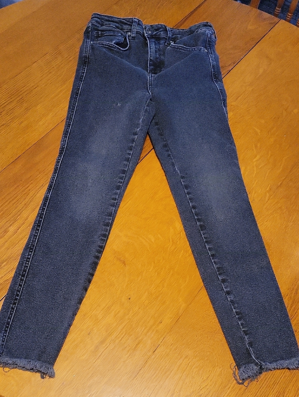 We The Free Black Skinny Jeans with Frayed Hem